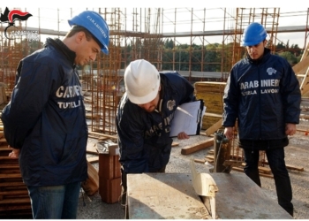 Controlli in edilizia, i militari del Nucleo Carabinieri Ispettorato del Lavoro di Terni elevano sanzioni per 8400 euro