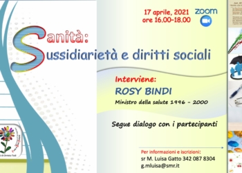 Sanità e sussidiarietà. Rosy Bindi ospite di Nova Civitas il 17 aprile