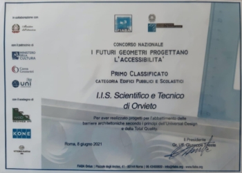 Per la seconda volta, l’istituto per geometri di Orvieto ha vinto il concorso nazionale “I futuri geometri progettano l’accessibilità”