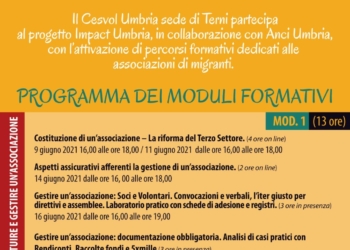 Via al percorso formativo di Cesvol Umbria e Anci Umbria  rivolto alle associazioni di migranti  e a cittadini stranieri che vogliono costituire un’associazione
