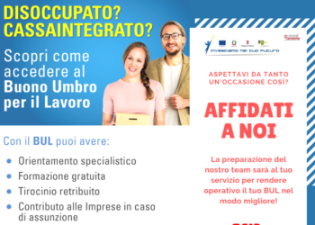 Buono umbro per il lavoro: a disposizioni professionisti Cogesta, Enfap Umbria e Zefiro Formazione