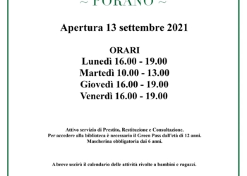 Ripartono le attività presso la biblioteca di Porano, 4 aperture settimanali per un totale di 12 ore