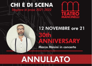 Annullata al Mancinelli la “data zero” del concerto di Marco Masini
