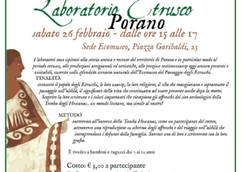 A Porano “Laboratorio Etrusco” presso la sede dell’Ecomuseo in piazza Garibaldi