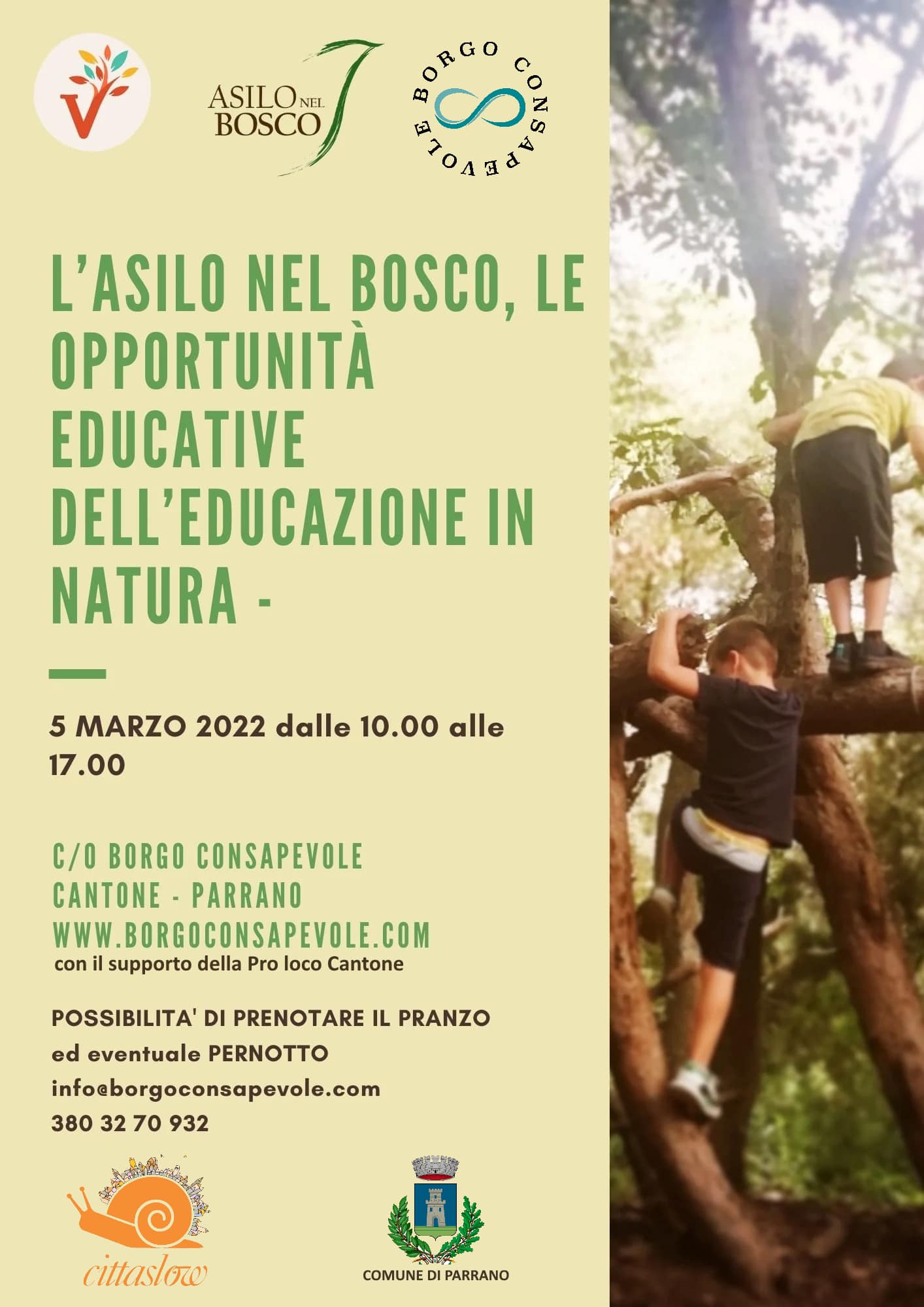 L'asilo nel bosco, le opportunità educative dell'educazione in natura  arriva a Parrano - Orvietosì.it