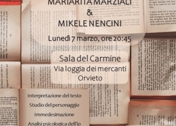 Al via il corso di Lettura Espressiva a cura di Mikele Nencini e Mariarita Marziali