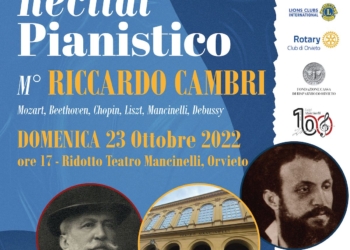 Il recital pianistico del m° Cambri inaugura il pianoforte per Orvieto nei 100 anni dell’intitolazione del Mancinelli
