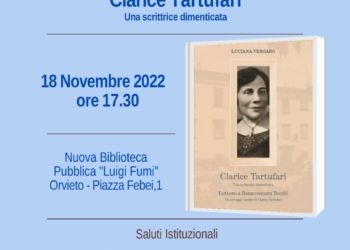 Presentazione del saggio “Clarice Tartùfari. Una scrittrice dimenticata” di Luciana Vergaro