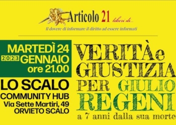 “Verità e giustizia per Giulio Regeni a sette anni dalla sua morte”