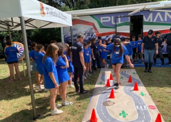 Il Pullman Azzurro della Polizia di Stato al Campus “Anch’io sono la Protezione Civile” a Porano