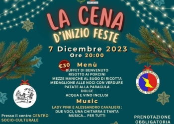 La cena d’inizio feste al centro socio culturale di Castel Viscardo