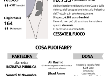 “Fermiamo il genocidio del popolo palestinese!”, nuova iniziativa a Orvieto