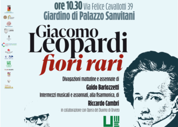 Giacomo Leopardi, fiori rari: con Guido Barlozzetti e Riccardo Cambri nel giardino di Palazzo Sanvitani