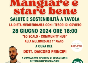 “Mangiare e stare bene”: focus di Anteas Orvieto e Cesvol su salute e alimentazione