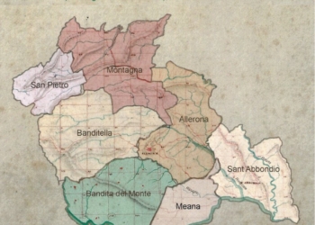 Il territorio di Allerona diviso in sette mappe dal Catasto Gregoriano