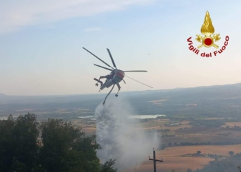 Vasto incendio tra Guardea e Montecchio