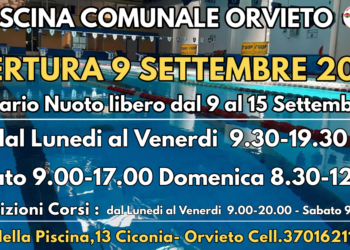 Riapre lunedì 9 settembre la piscina comunale di Orvieto