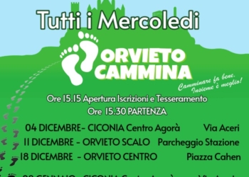 “Orvieto Cammina”: a dicembre torna l’appuntamento con il benessere e la scoperta del territorio
