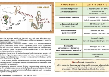 Programma incontri Nova Civitas Orvieto 2024-2025