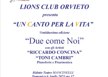 Con “Riccardo Concina” e “Toni Cambri” torna al Mancinelli “Un Canto per la Vita”