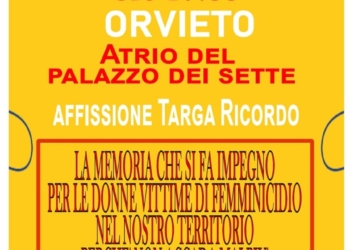 A Orvieto affissione targa in memoria delle vittime di femminicidio