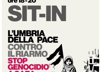 “L’Umbria della Pace contro il riarmo. Stop genocidio a Gaza”. Sit in in Piazza Puletti