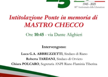 25 aprile, a Riano un ponte porterà il nome dell’orvietano Francesco Lanari
