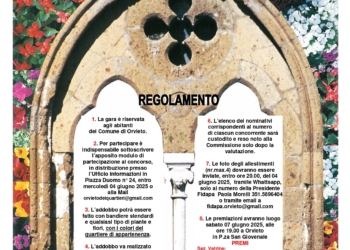 Orvieto in fiore 2025, aperte le iscrizioni per il concorso degli addobbi floreali su finestre, balconi e vetrine