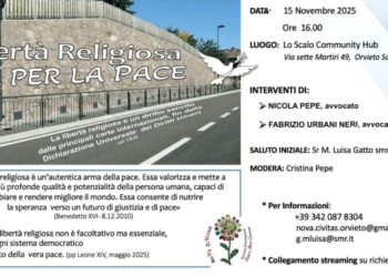 15 novembre: “Libertà religiosa, via per la pace” incontro con Nova Civitas