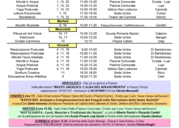 Il calendario UniTre per dicembre 2025