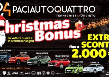 Da Paciautoquattro c’è il “Christmas Bonus 2024”: a Orvieto, Terni e Rieti arriva l’Extra Sconto di Natale