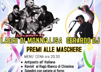 Al Dancing Agorà cena spettacolo e Festa in Maschera con “I Ladri di Monnalisa” e Gerardo Dj