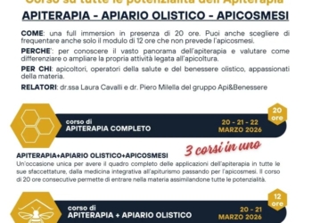Corso di formazione in Apiterapia a Palazzo Cesi: dal 20 al 22 marzo