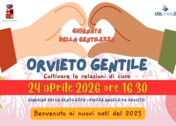 Nuova data per Orvieto Gentile, il 24 aprile tutti i nuovi nati del 2025 invitati al Giardino del Gentilezza