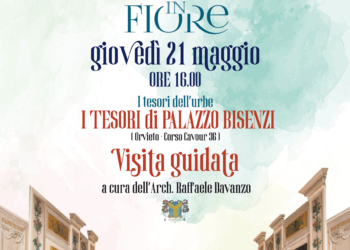 Con Raffaele Davanzo in visita a Palazzo Bisenzi per Orvieto in Fiore con UniTre