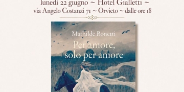 “Aperitivo con l’auore”: Mathilde Bonetti presenta il romazo “Per amore, solo per amore”