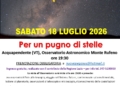 “Per un pugno di stelle”: sabato 18 luglio una serata speciale sotto il cielo di Monte Rufeno
