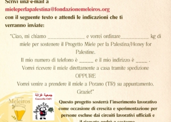 Prosegue il progetto “Miele per la Palestina, inclusione e solidarietà”