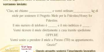 Prosegue il progetto “Miele per la Palestina, inclusione e solidarietà”