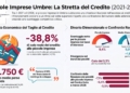 Piccole imprese umbre,  un miliardo di credito in meno  dal 2021: la perdita reale è del 38,8%